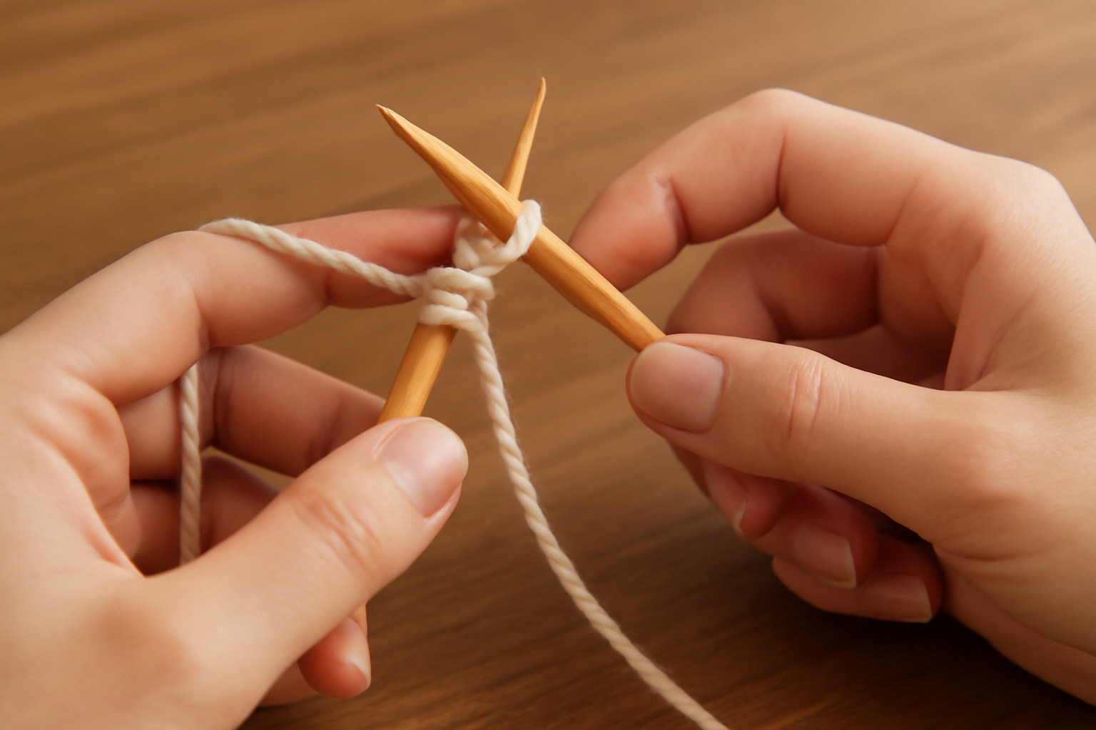 How to Cast on Knitting with Two Needles