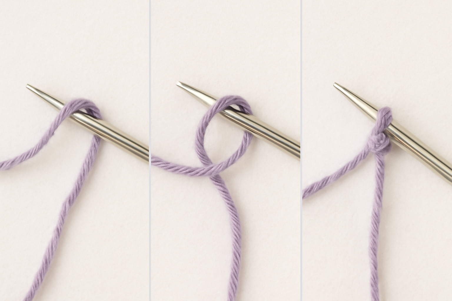 Alternative Slip Knot Methods (using knitting needles)