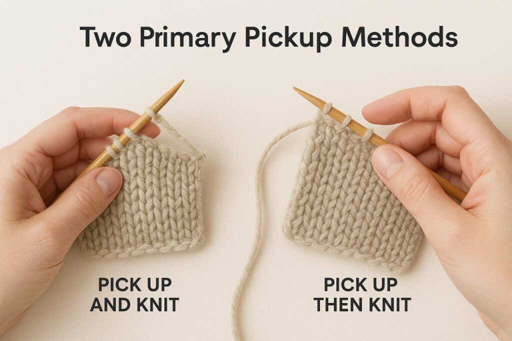 Pick Up, Then Knit Across (Two-Step Method)