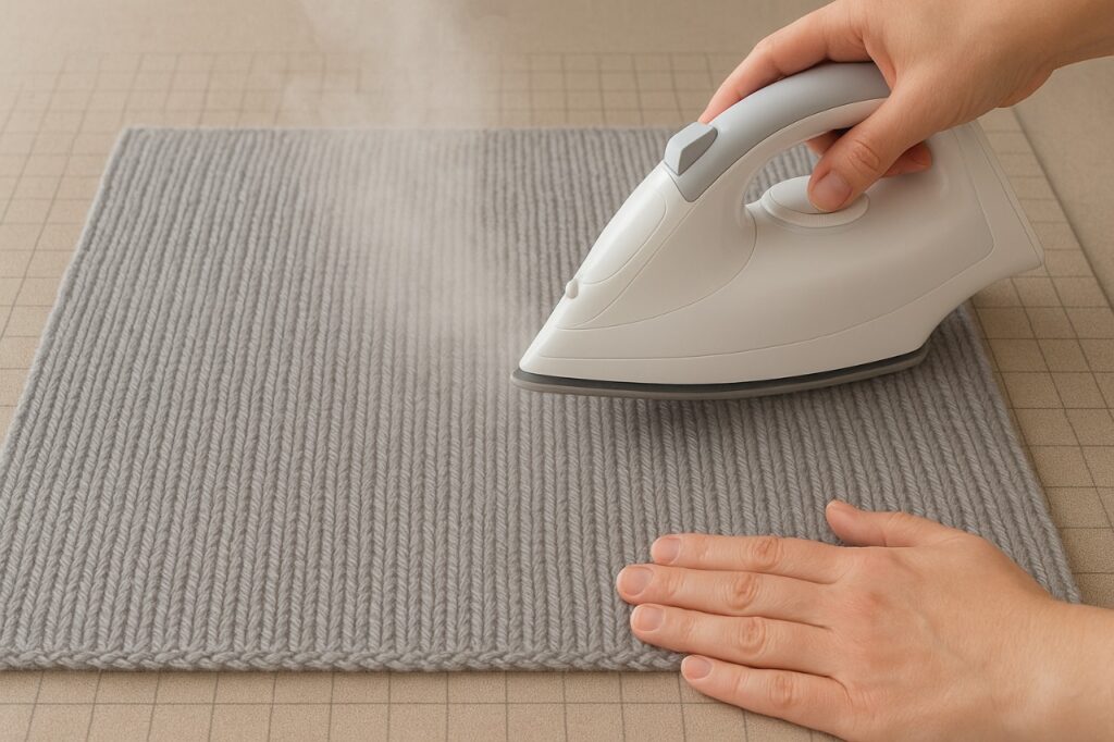 Method 3: Steam Blocking a Knitted Blanket