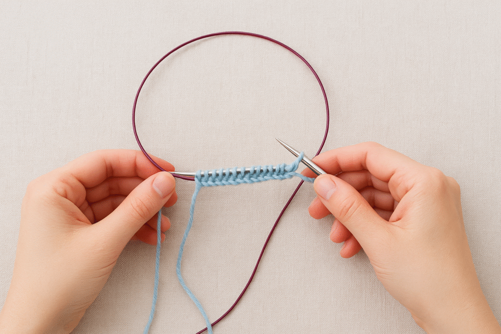 Seamless Join with Extra Stitch (Magic Loop)