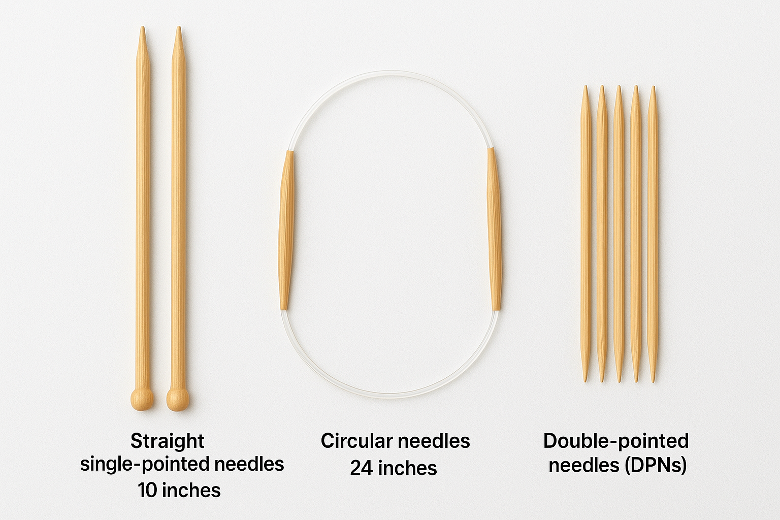 Types and Lengths of Knitting Needles