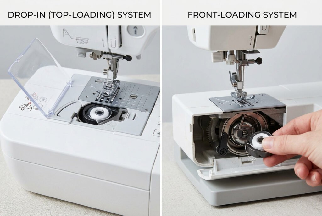 Comparison of drop-in and front-loading bobbin systems