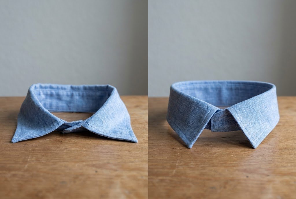 Comparison of a floppy uninterfaced collar versus a structured interfaced collar